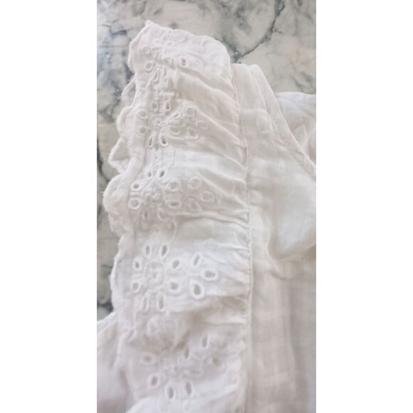 Cat & Jack Sundress Midi Girls Large (10-12) White Eyelet Sleeveless Tiered - Picture 4 of 10